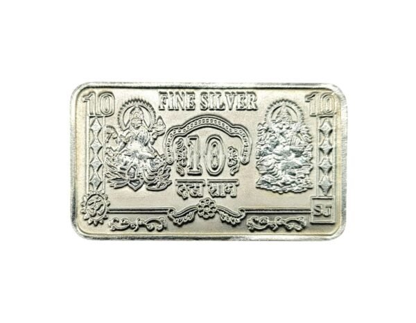 10 gm Silver 999 Minted Bar Ganesh Lakshmi
