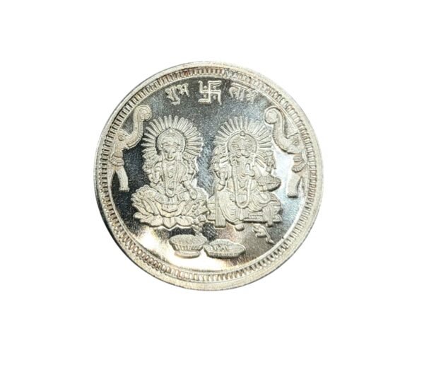 100 gm Silver 999 Minted Coin Ganesh Laxmi