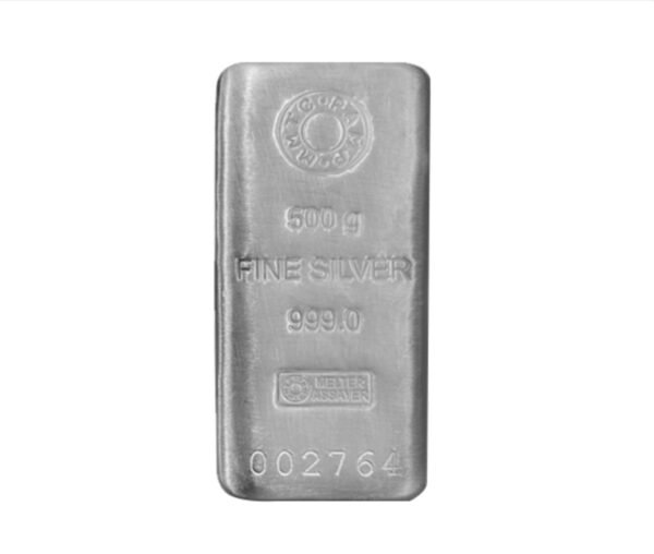 500 gm Silver 999 Casted Bar