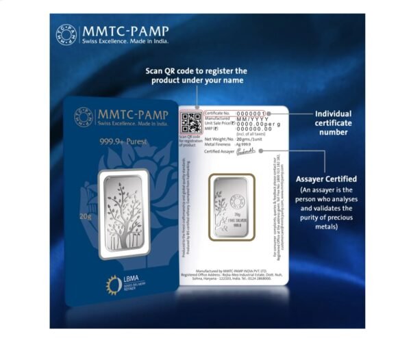 20 gm Silver 999.9 Minted Bar Banyan Tree Certicard QR - Image 4