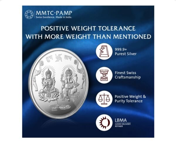 20 gm Silver 999.9 Minted Coin Ganesh Laxmi(New) Certicard QR - Image 3