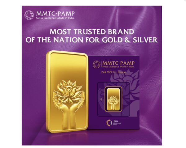 1 gm Gold 999.9 Minted Bar Lotus Certicard QR - Image 2