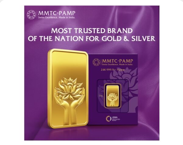 10 gm Gold 999.9 Minted Bar Lotus Certicard (923) - Image 2