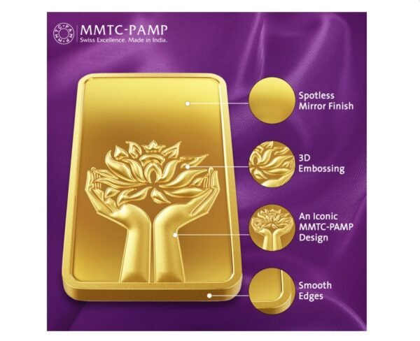 31.10 gm Gold 999.9 Minted Bar Lotus Certicard QR - Image 5