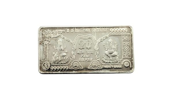 20 gm Silver 999 Minted Bar Ganesh Lakhsmi