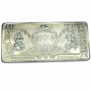 500 gm Silver 999 Bar Minted Ganesh Lakhsmi